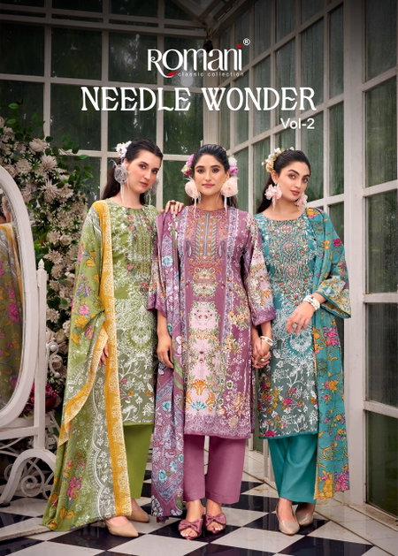 Needle Wonder Vol 2 By Romani Cotton Printed Dress Material Exporters In India